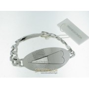 PIANEGONDA bracciale in argento con piastra ovale e cuore referenza BA010537 new 